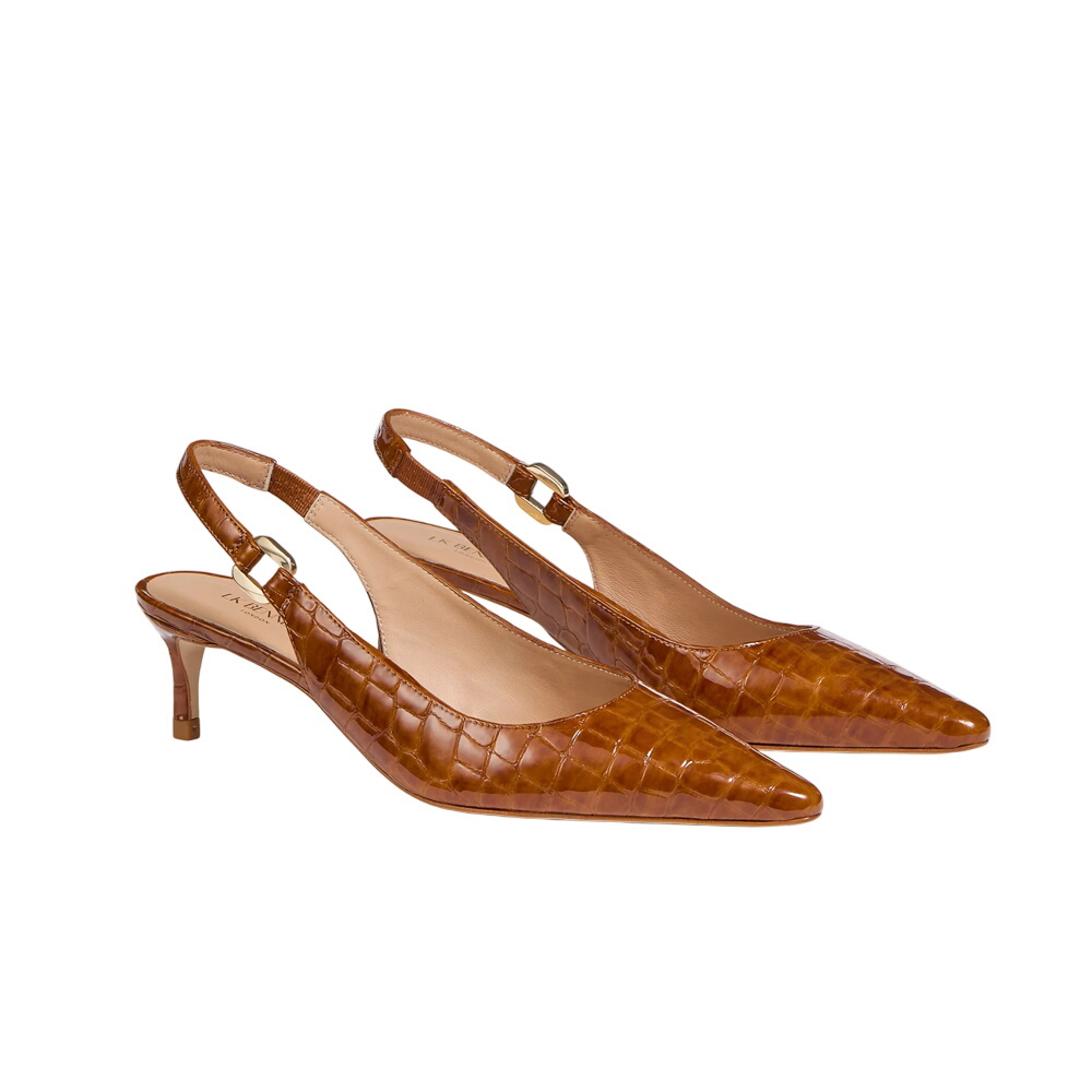 L.K. Bennett Lettie Tan Leather Slingback Open Courts